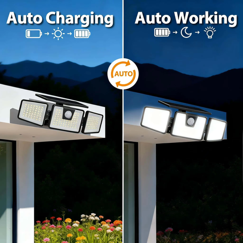 Ultra-Bright PIR Solar Security Wall Light | Front Porch Motion Sensor for Outdoor Garden & Villa - Energy-Efficient & Waterproof