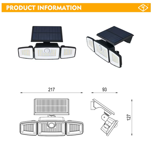 Ultra-Bright PIR Solar Security Wall Light | Front Porch Motion Sensor for Outdoor Garden & Villa - Energy-Efficient & Waterproof