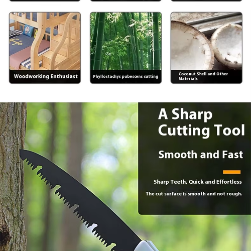 210mm Manganese Steel Folding Hand Saw | Rust-Resistant Jam-Free Saw for Household, Gardening, Camping & Logging | Pruning Cutting Tree Trimming Tool