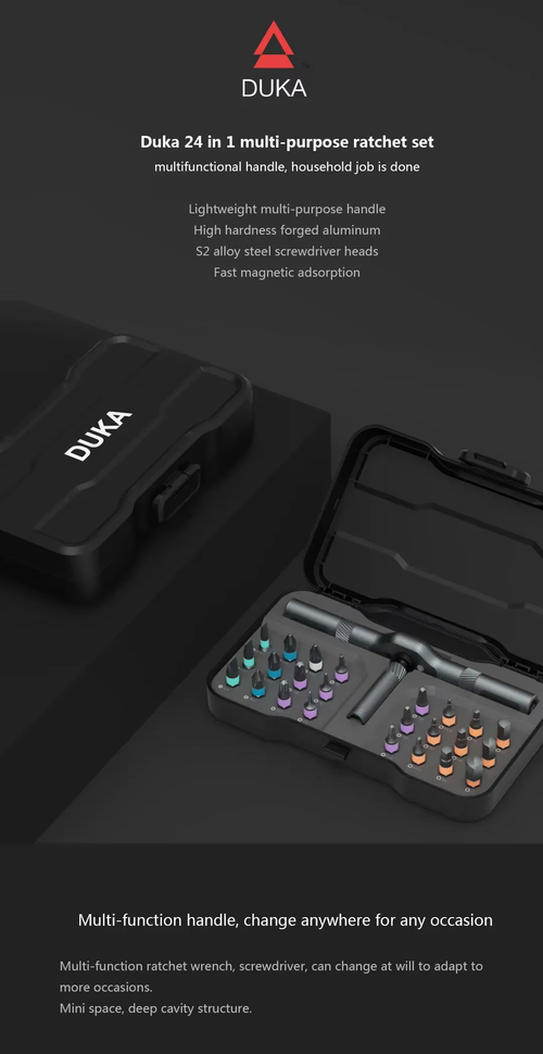 1.24-in-1 Multi-Use Ratchet Screwdriver Set High Durability Household Hand Tool Kit for Daily Repair