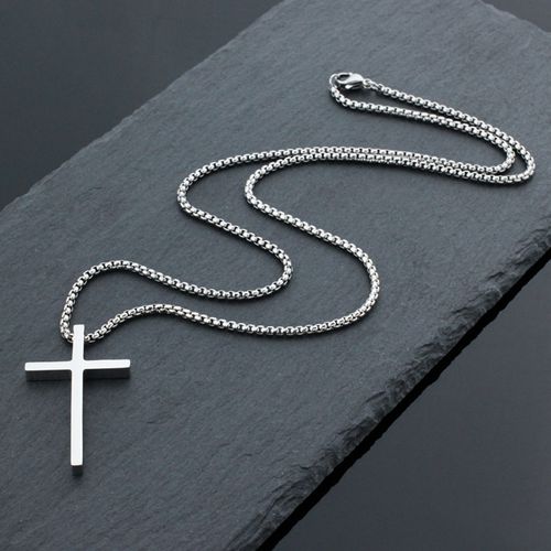 INS-Style Creative & Unique Minimalist Titanium Steel Cross Necklace - Light Luxury, Fashionable & Versatile