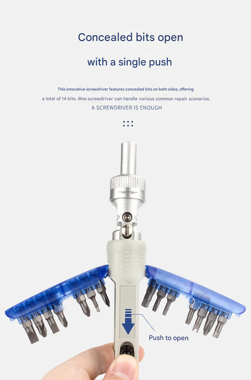 New 14-in-1 Ratchet Screwdriver Set | Multi-functional Home Repair Tool Kit with Phillips, Slotted & Specialty Bits