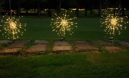 High-Quality Solar Firework Garden Lamp Waterproof Villa Decor Light with Front Porch Motion Sensor Ground-Inserted Lawn Night Light