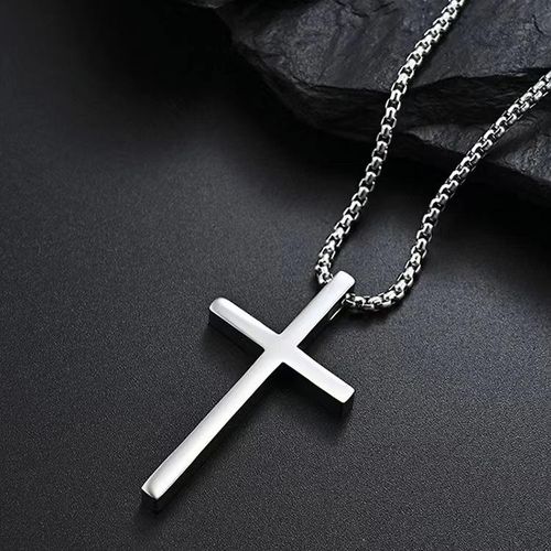 INS-Style Creative & Unique Minimalist Titanium Steel Cross Necklace - Light Luxury, Fashionable & Versatile