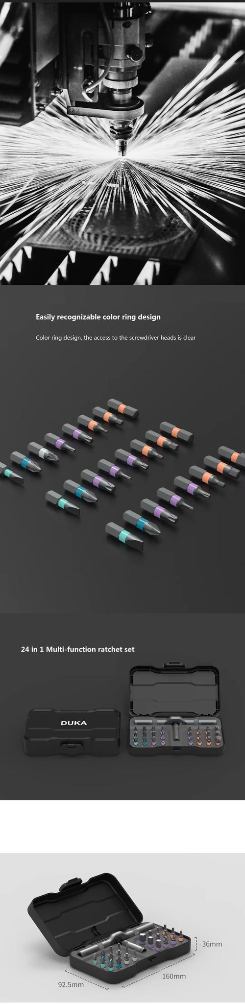 1.24-in-1 Multi-Use Ratchet Screwdriver Set High Durability Household Hand Tool Kit for Daily Repair