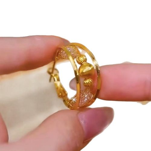 Creative & Personalized New-style Light Luxury Fashionable Hollow Mesh Hoop Huggie Earrings, Light Luxury Style, Fashionable & Versatile