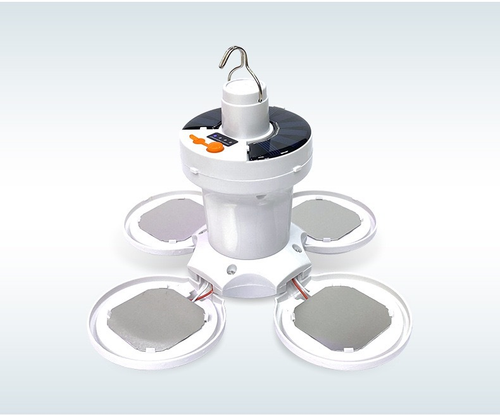 1.5-Mode Dimmable Football Light with 800mAh Battery, Solar USB Rechargeable Waterproof Lamp for Camping Night Market Wall Mount