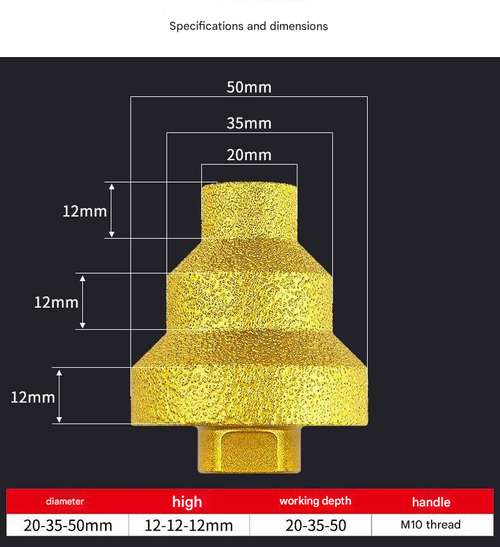 New Arrival Brazed Step Drill Bit Multi Function Diamond Chamfering and Edge Trimming Tool for Tile Stone Drilling Angle Grinder Compatible