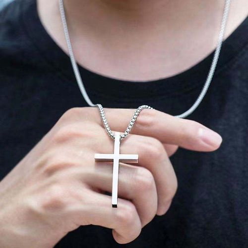 INS-Style Creative & Unique Minimalist Titanium Steel Cross Necklace - Light Luxury, Fashionable & Versatile