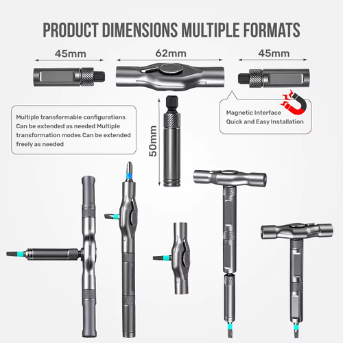 1.24-in-1 Multi-Use Ratchet Screwdriver Set High Durability Household Hand Tool Kit for Daily Repair