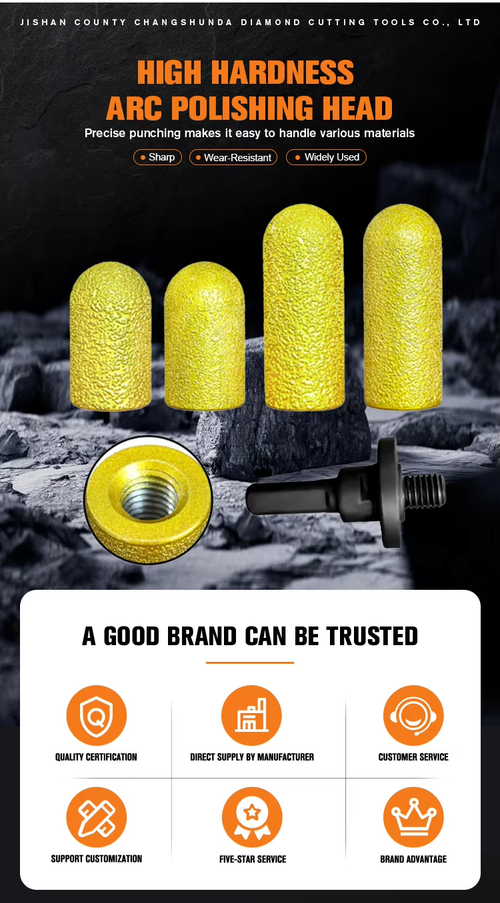 1.30mm Cylindrical Round Edge Grinding Head - Angle Grinder Tool for Quartz Stone Tile Countertop Backsplash Trimming