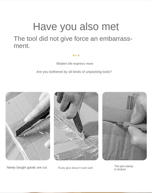 Portable Magnetic Ceramic Box Cutter Auto-Rebound Anti-Stick Safety Opener for Express Packages & Letters