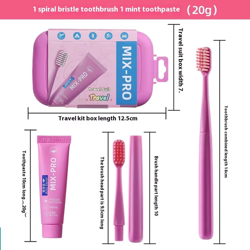 1.New Creative Personalized Travel Oral Care Set - Foldable Spiral Soft-bristled Toothbrush, Light Luxury & Universal Style
