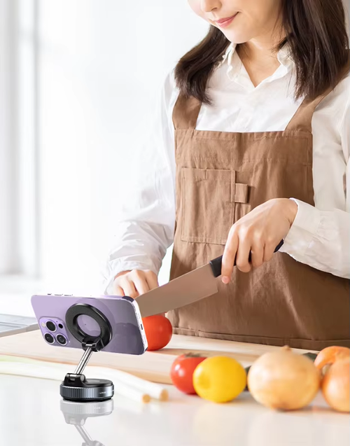 Creative & Personalized New Magnetic Phone Holder - Vacuum Navigation Desktop Foldable & Portable Lazy Bracket with Light Luxury Style, Fashionable and Versatile