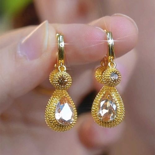 High-End Stylish Champagne Gold Durian Drop Earrings - Light Luxury & Versatile