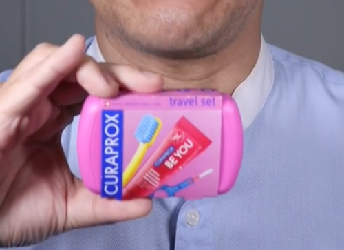 1.New Creative Personalized Travel Oral Care Set - Foldable Spiral Soft-bristled Toothbrush, Light Luxury & Universal Style