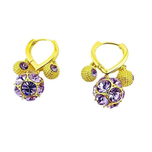 Exquisite & Stylish High-End Purple Durian Huggie Earrings - Light Luxury & Versatile