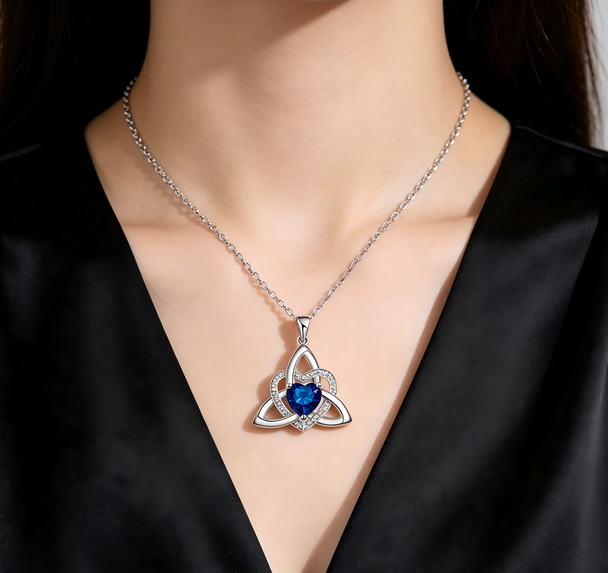 Celtic Knot Heart Pendant Necklace