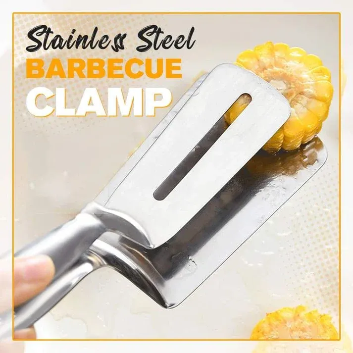 3-in-1 cooking clamp – grab, flip, scrape, and drain oil easily