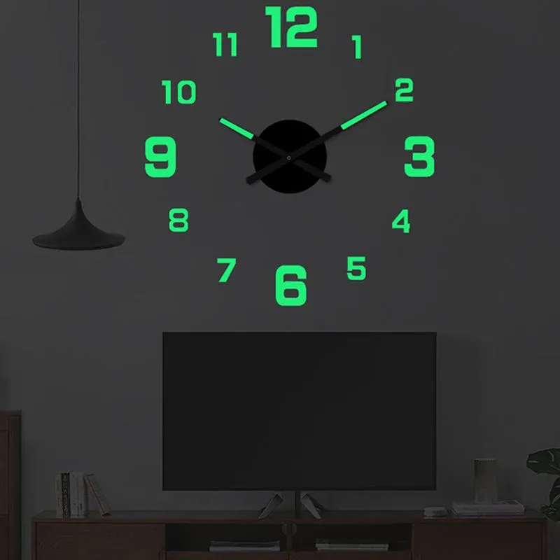 3D DIY Luminous Acrylic Wall Clock Set
