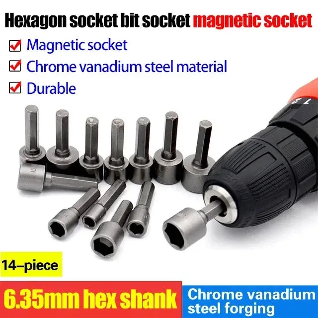14-Piece Socket Wrench Set – Powerful hex grip, fits all common sizes. DIY repairs, save on garage costs. A must-have!