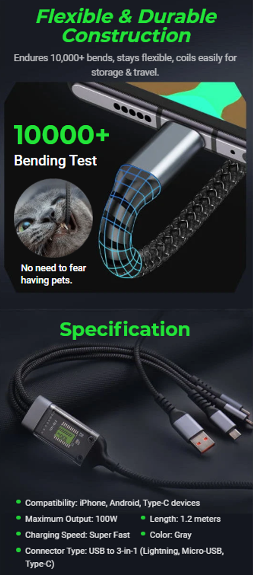 3 in 1 Charging cable