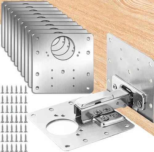 Cabinet Hinge Repair Plate with Screws