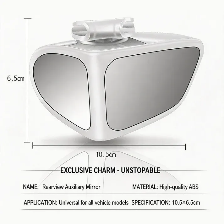One Pair Car Blind‑Spot Mirror Dual‑Lens Front & Rear Wheel View Auxiliary Mirror