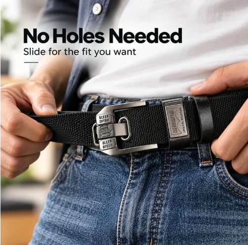 Unisex Minimalist Stylish Waistband - Buckle-Free Men's Belt, Holeless Strap