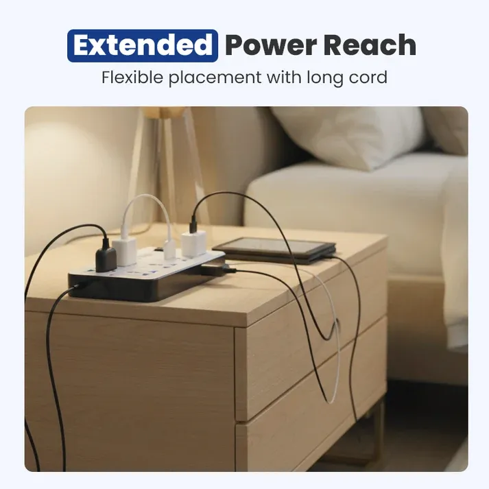 Multi-Outlet Power Strip with Extension Cord