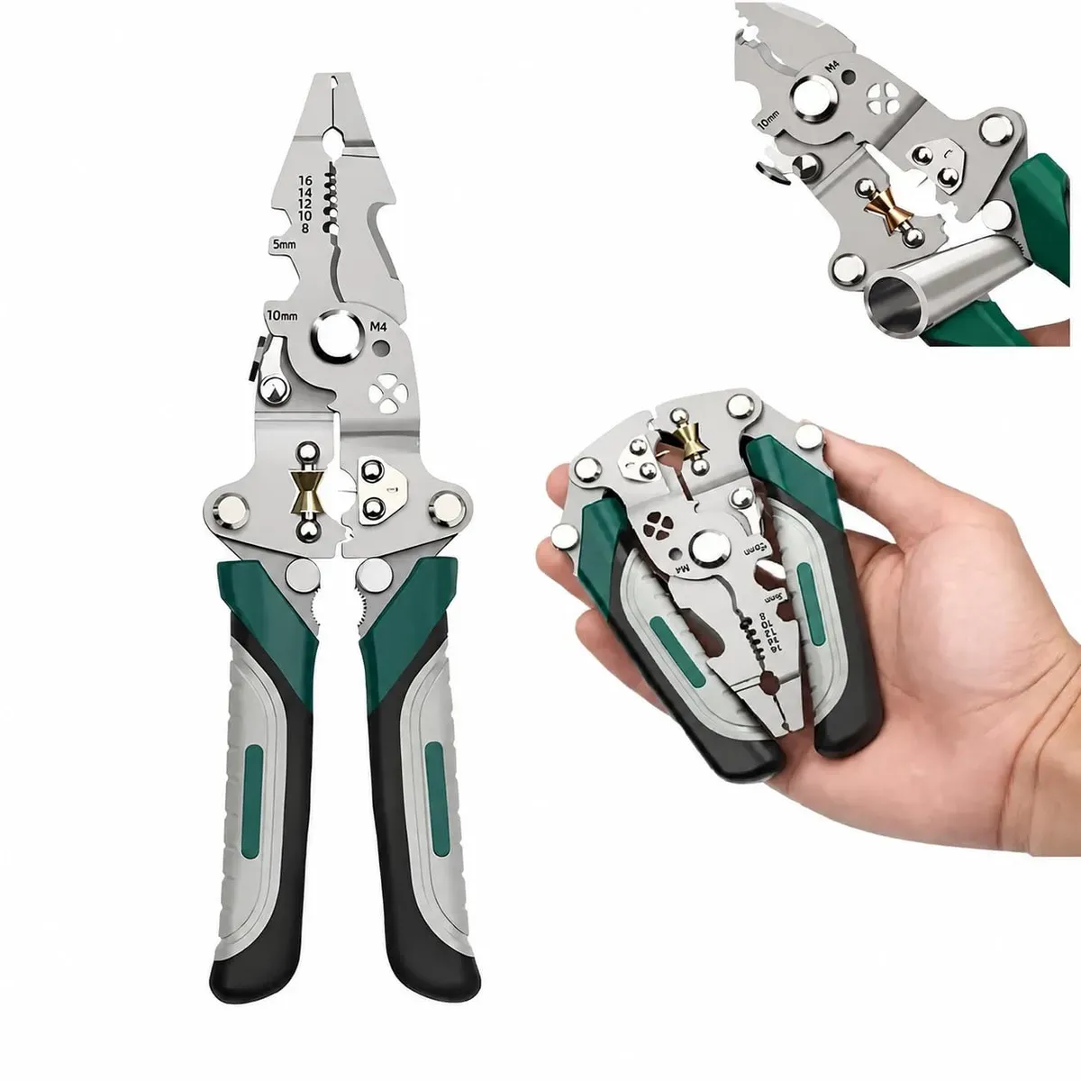 18 In 1 Wire Stripper Cutter Tool  Multifunctional Foldable Electrical Pliers With Crimper, Cutter & Stripper Less