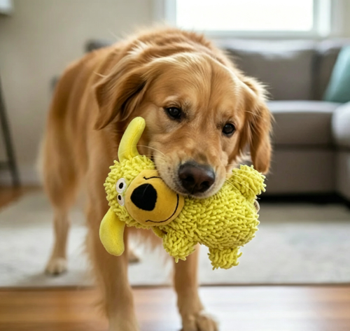 Colorful Squeaky Dog Teeth Cleaning Chew Toy