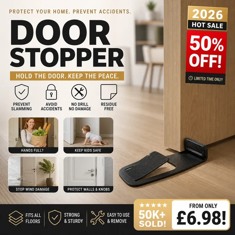 Floor Door Stopper – Foot Operated & No Drilling