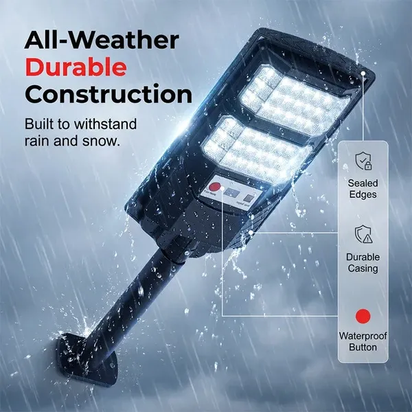 Solar Street Light, Motion Sensor Outdoor Solar Lamp, Waterproof LED Security Light with Remote Control for Yard, Garden, Farm & Street