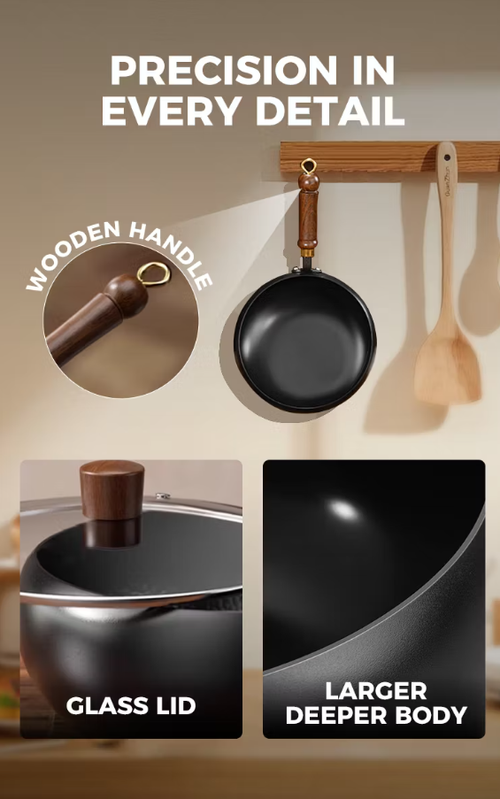 Professional-Grade Uncoated Iron Pot
