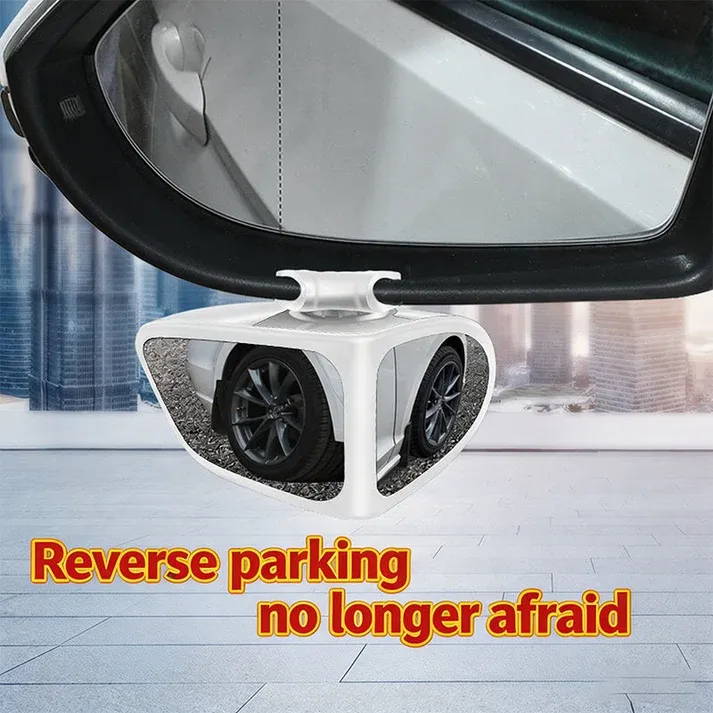 One Pair Car Blind‑Spot Mirror Dual‑Lens Front & Rear Wheel View Auxiliary Mirror