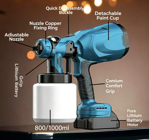 Cordless high pressure paint sprayer - 2 Batteries