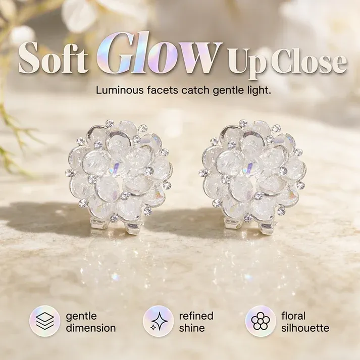 Elegant Sparkling Floral Stud Earrings