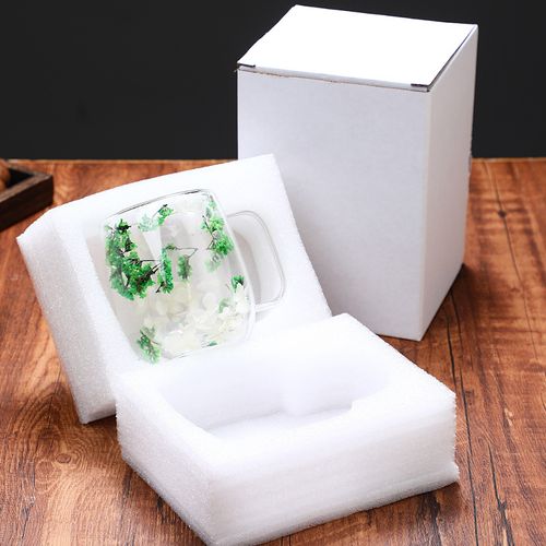 Transparent Double Glass Flower Tea Cup