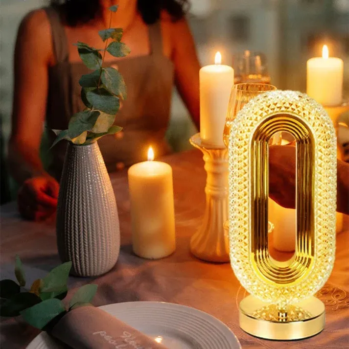 Rechargeable Luxury Crystal LED Night Light Lamp