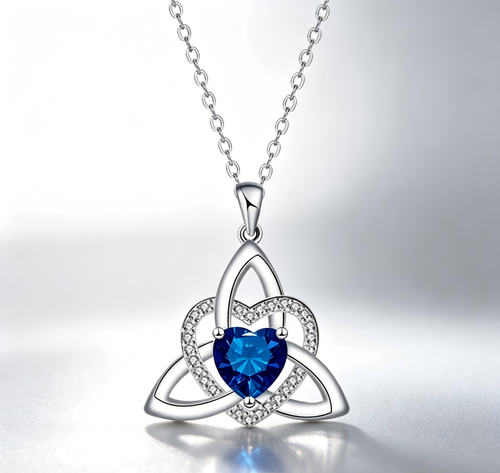 Celtic Knot Heart Pendant Necklace