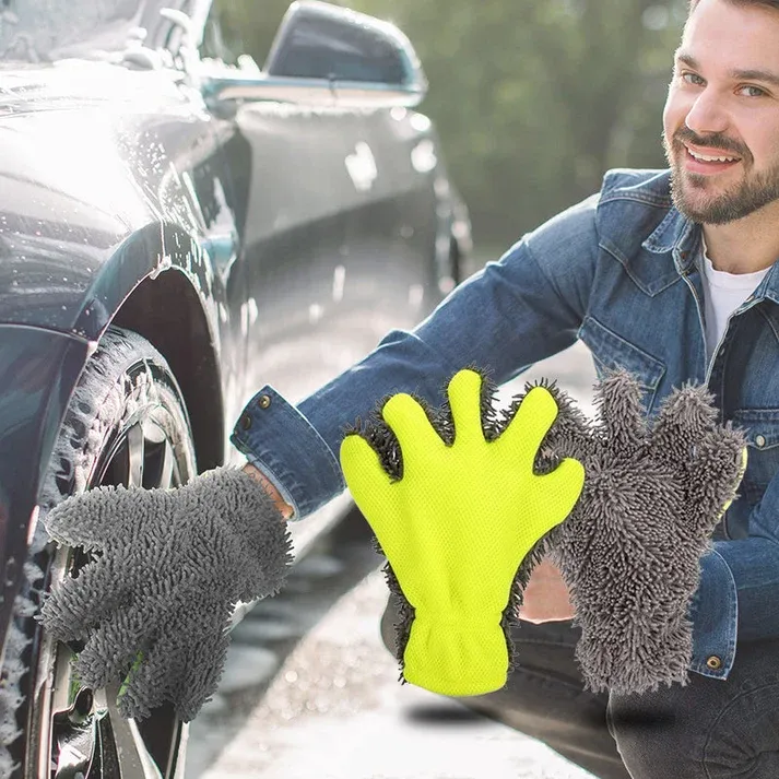 Double-Sided Five-Finger Car Wash Gloves