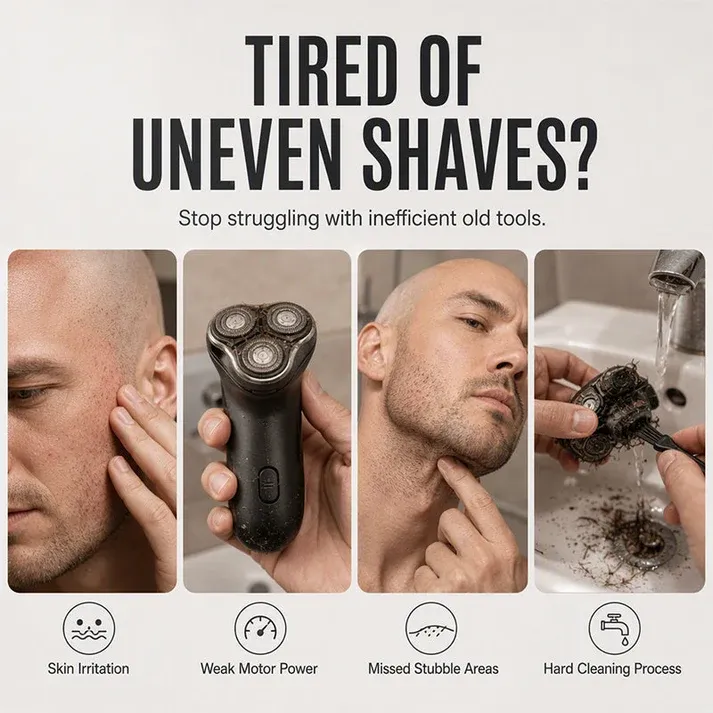 🔥2-in-1 Smart Electric Bald Head Shaver and Beard Trimmer with Digital Display