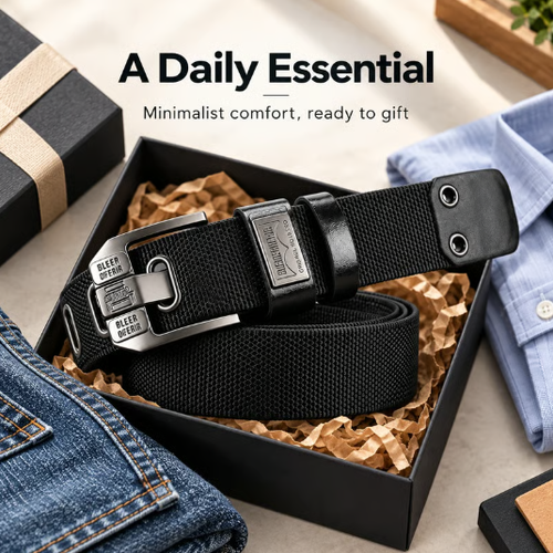 Unisex Minimalist Stylish Waistband - Buckle-Free Men's Belt, Holeless Strap