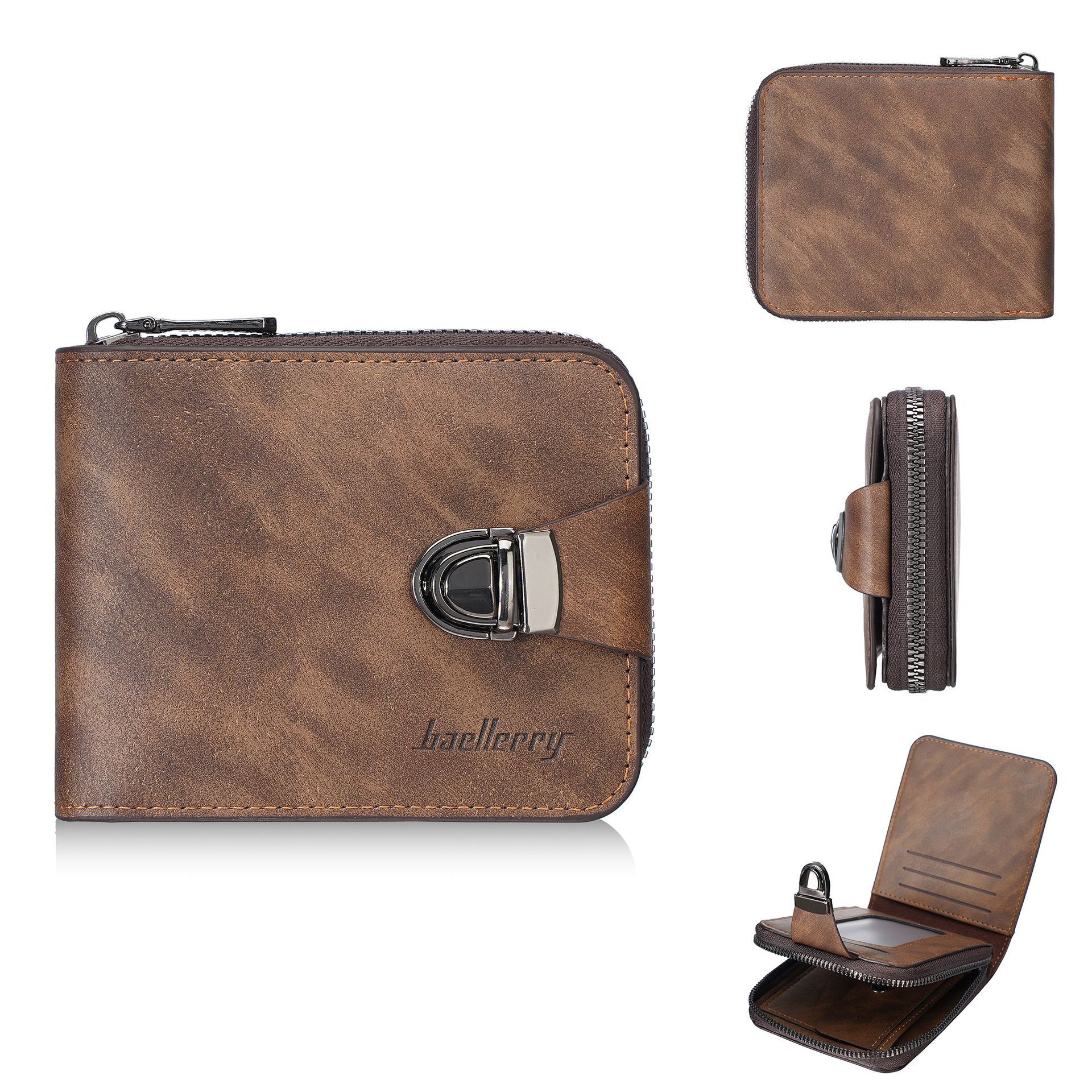 Men's Vintage Compact Zipper Wallet