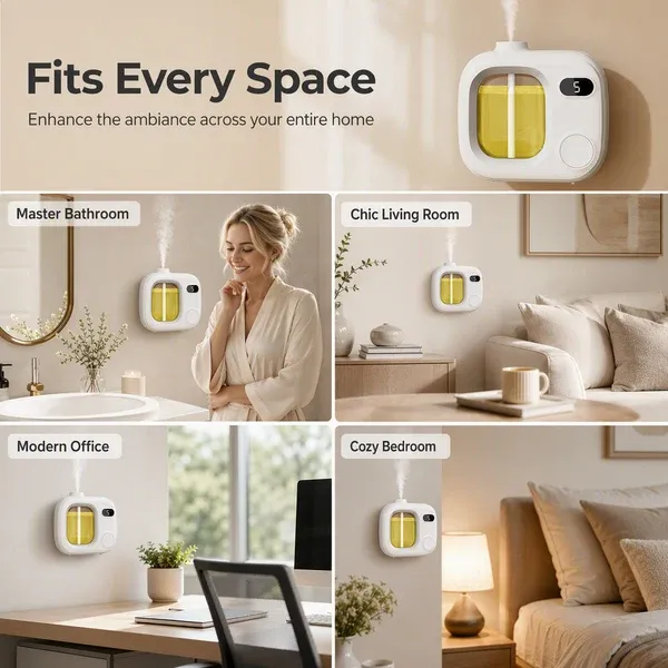 💨 Smart LED Aroma Diffuser – Adjustable Mist Control ✨