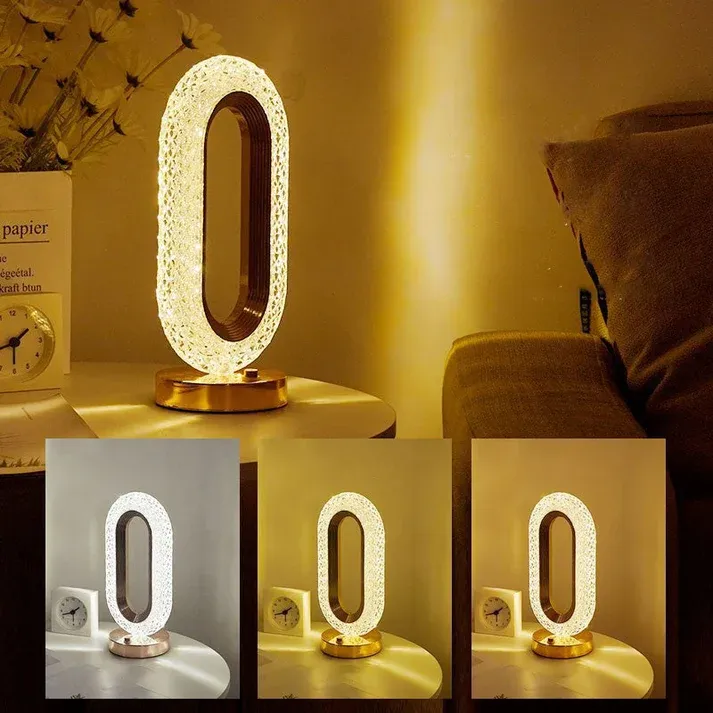 Rechargeable Luxury Crystal LED Night Light Lamp