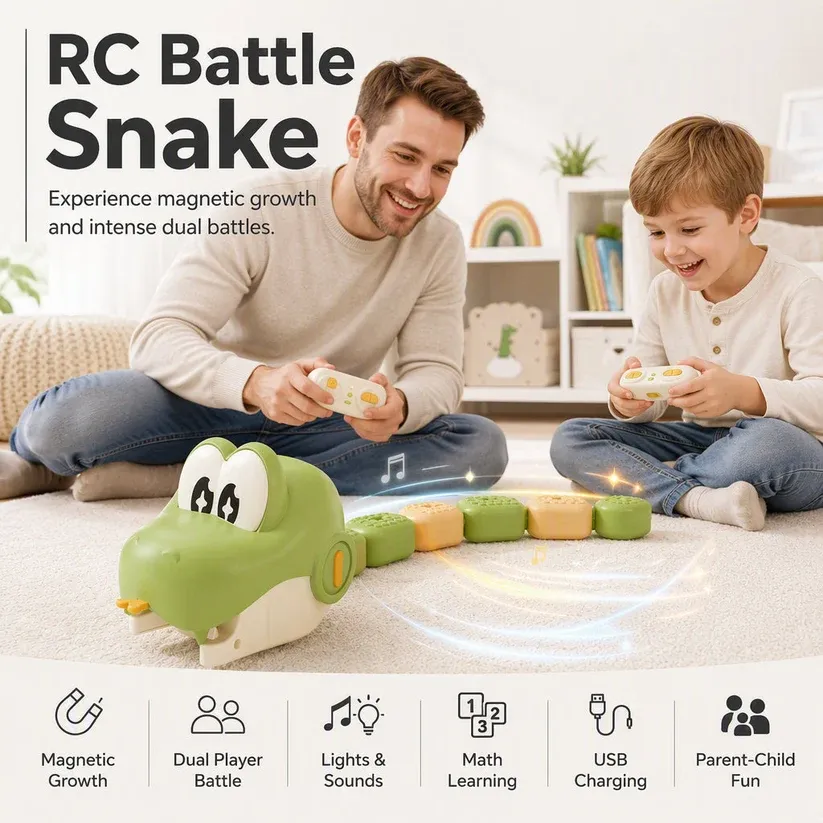 Remote Control Snake Toy with Magnetic Splicing Segments
