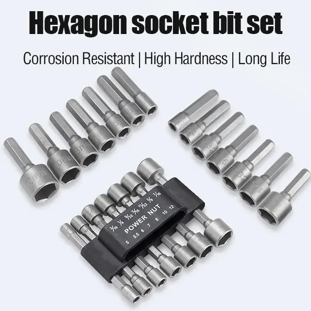 14-Piece Socket Wrench Set – Powerful hex grip, fits all common sizes. DIY repairs, save on garage costs. A must-have!