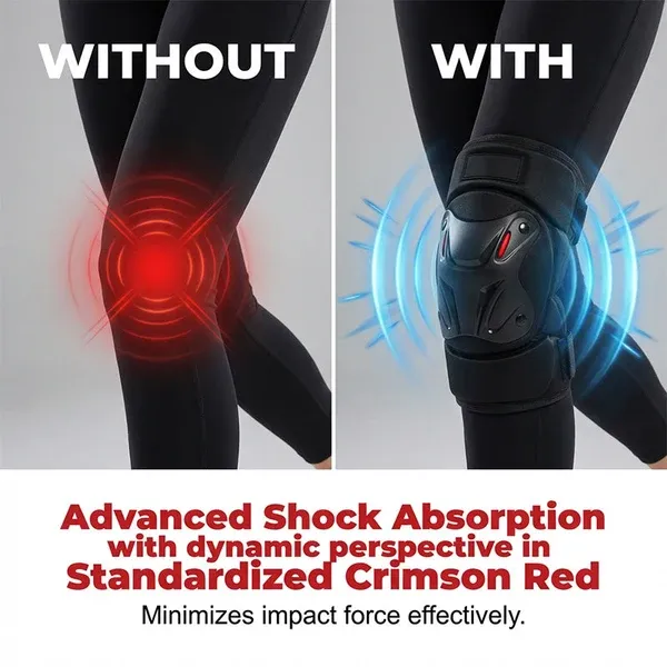 Motorcycle Knee Guards Pair, Protective Knee Pads for Motorbike Scooter Riding Anti-fall Protection